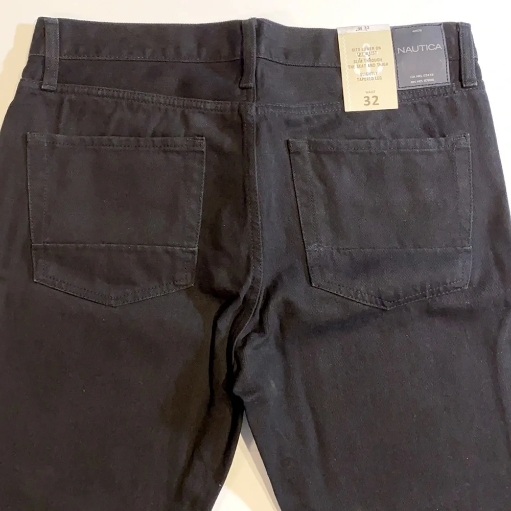 Nautica SZ 32 x 30 Black Slim Fit Denim Jeans New D34 - Picture 3 of 13